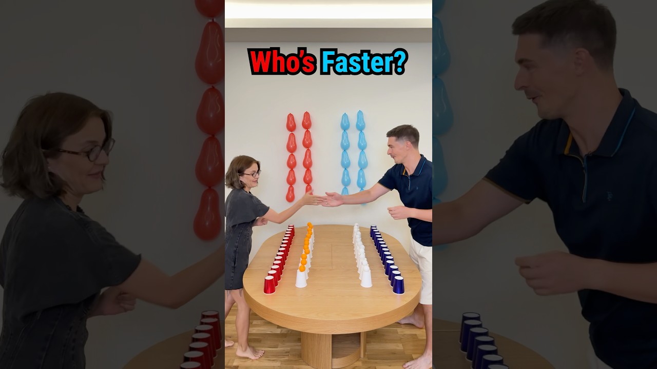💣CRAZY BALLOON & CUP RACE😱