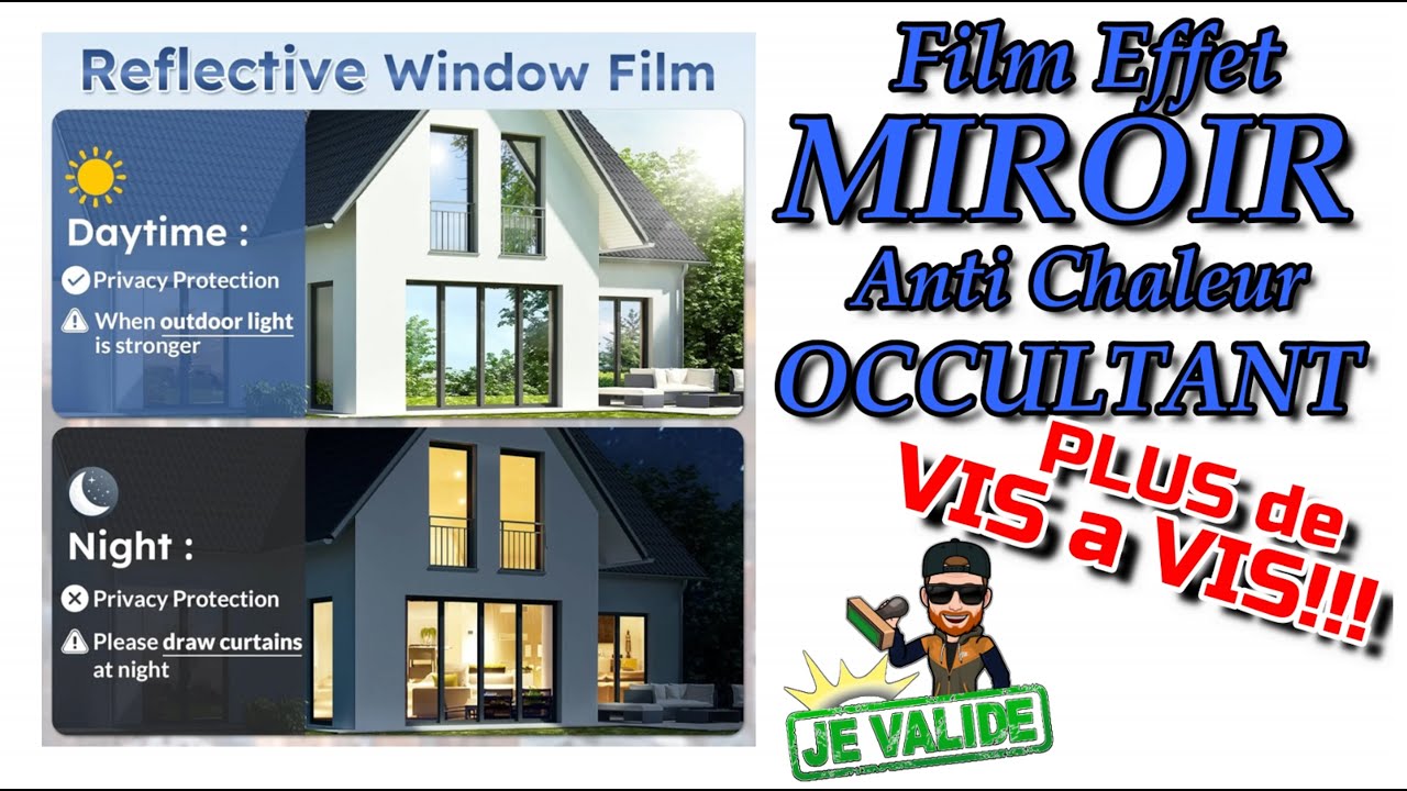 Pose de film effet miroir sur les vitres de ma maison