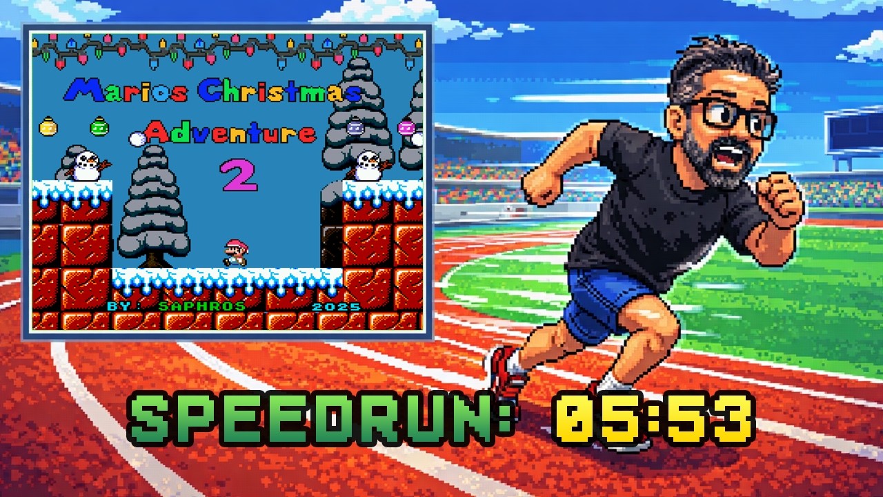 Скоростное прохождение Mario's Christmas Adventure 2 (SMW Kaizo) | Личный рекорд 5:53 | Бессмертн...