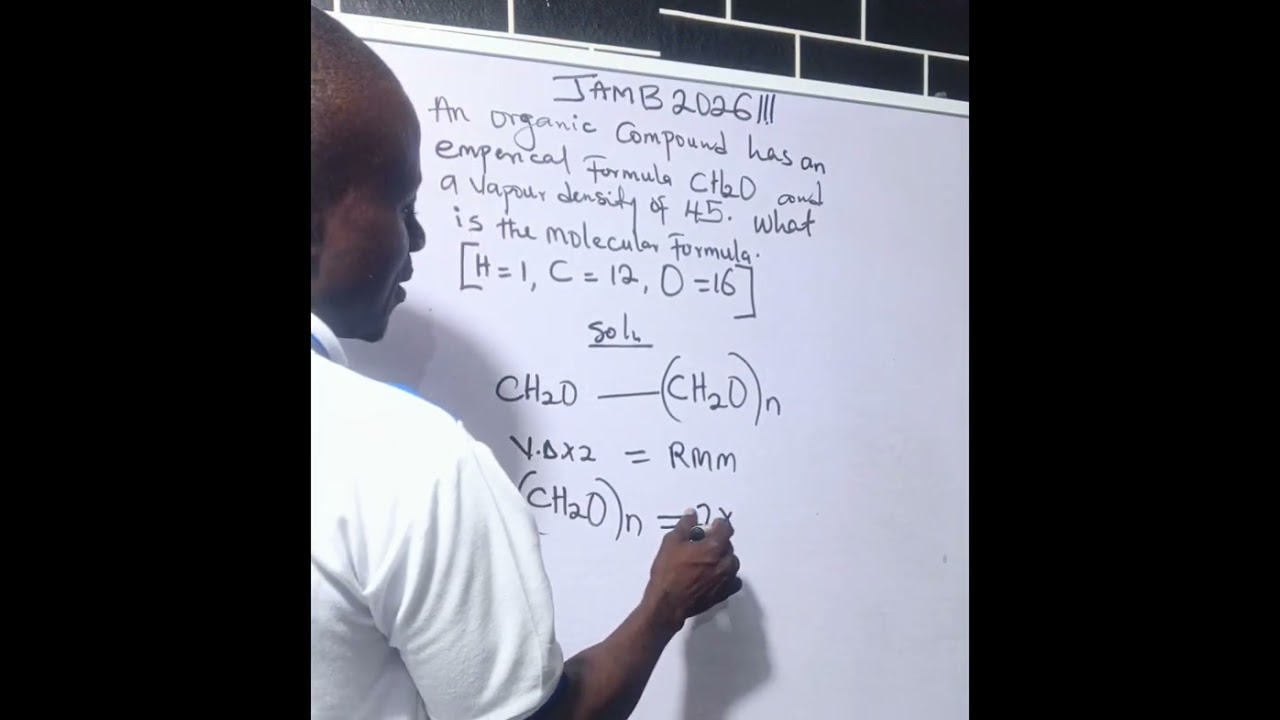Concept of empirical and Molecular formula in relation to vapour density #waec #maths #gcec 