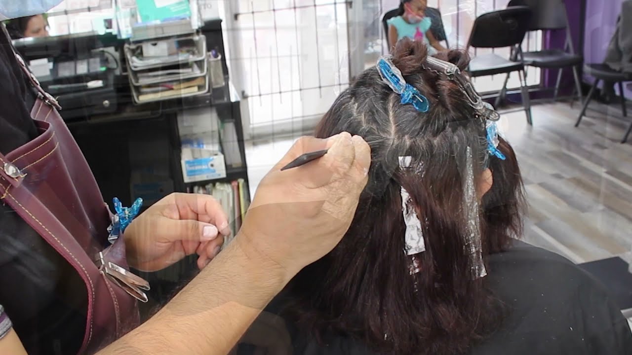 TECNICA DE MECHAS EN ZIGZAG  Y CUBRIMIENTO DE CANAS (PASO A PASO)