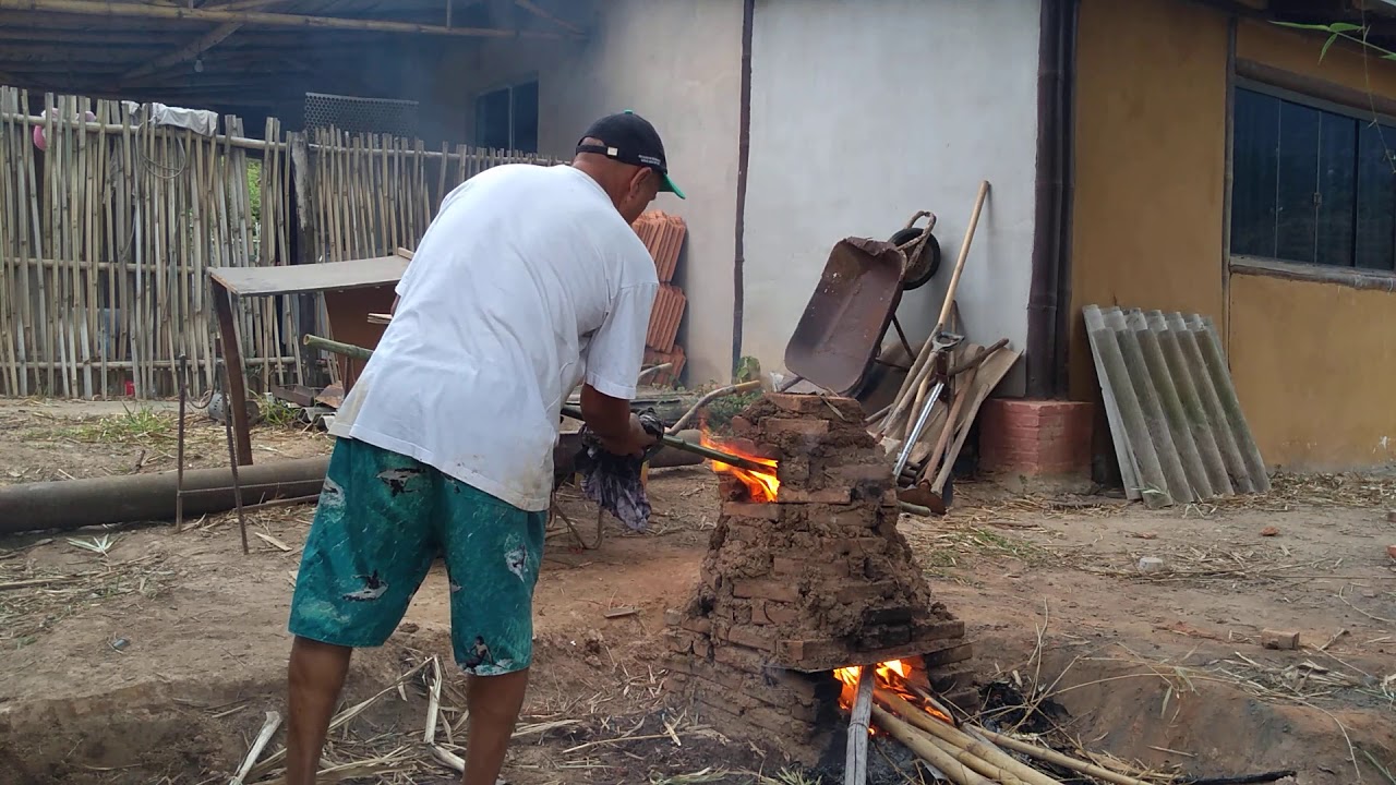 Tratamento de bambu forno