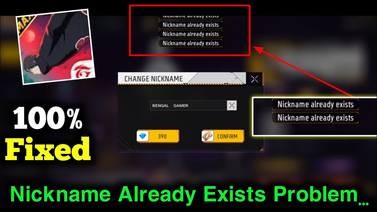 Free Fire Nickname Already Exists Problem | Free Fire Mein Name Change Nahi Ho Raha | free fire 