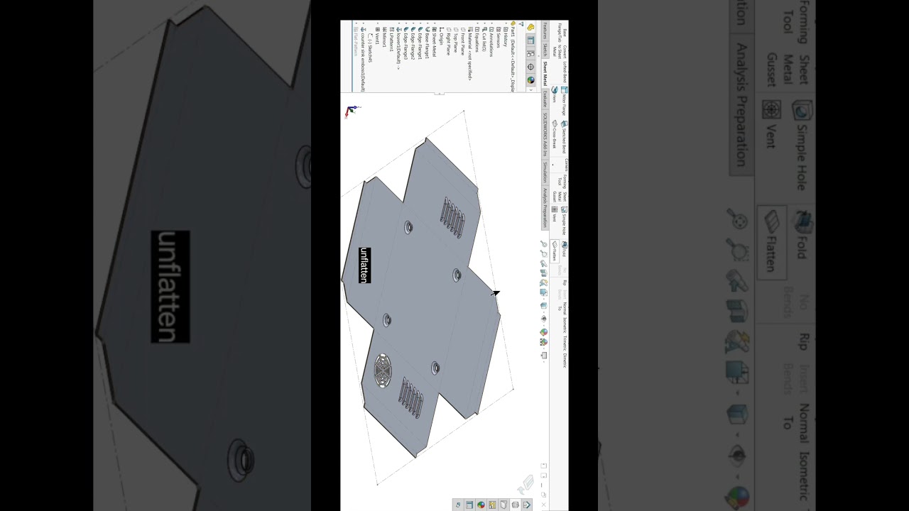 #Sheetmetal tutorial 😁 shorts #solidworks tutorial 😁 Creature K2D❤️&zwj;🔥❤️&zwj;🔥