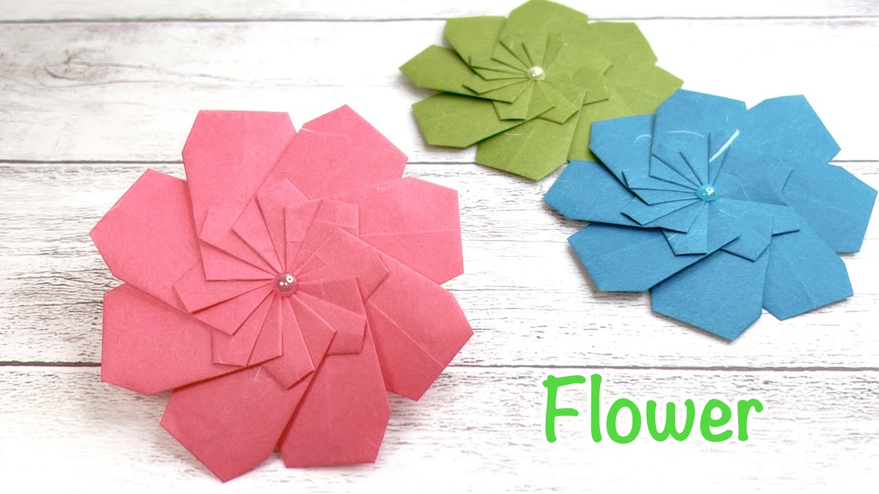 折り紙 可愛いお花🌸を作ってみた!作り方/How to make lovely flowers🌸Origami.Modular origami.Paper craft.Flower
