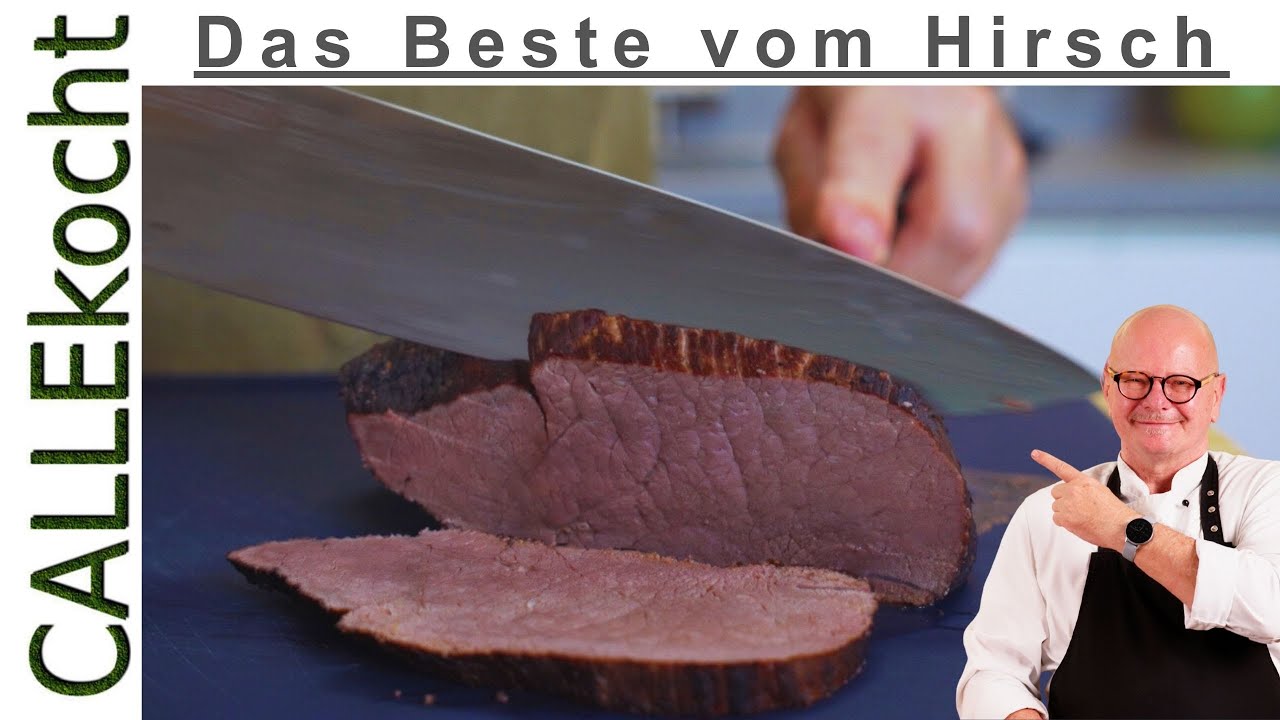 Bestes Wildgericht: Saftige Hirschkeule zart geschmort in Wacholdersc.