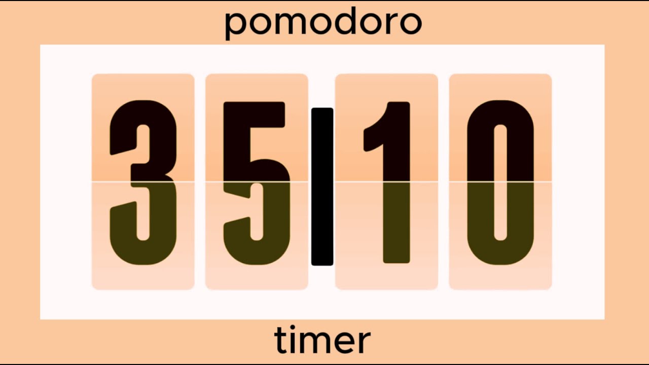 35 I 10 pomodoro timer / 3 hour • orange design • flip timer • no music • only bell / productiv