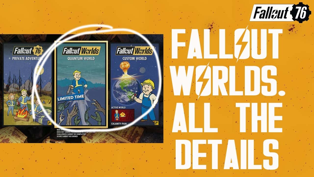 Fallout 76 FALLOUT WORLDS....ALL THE DETAILS !!!!!!