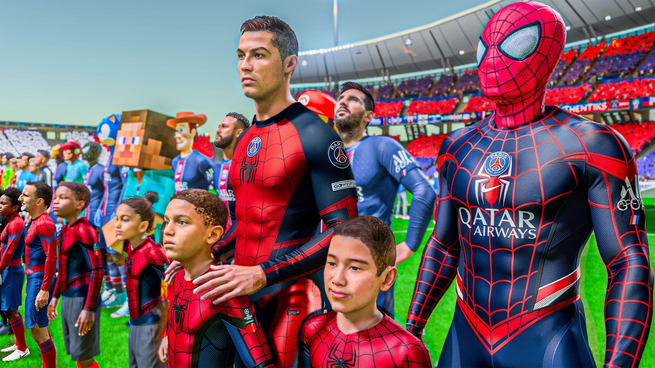 RONALDO,SPIDERMAN,RONALDO,SPIDERMAN,RONALDO,SPIDERMAN AND MESSI & HULK ... THE GOAT