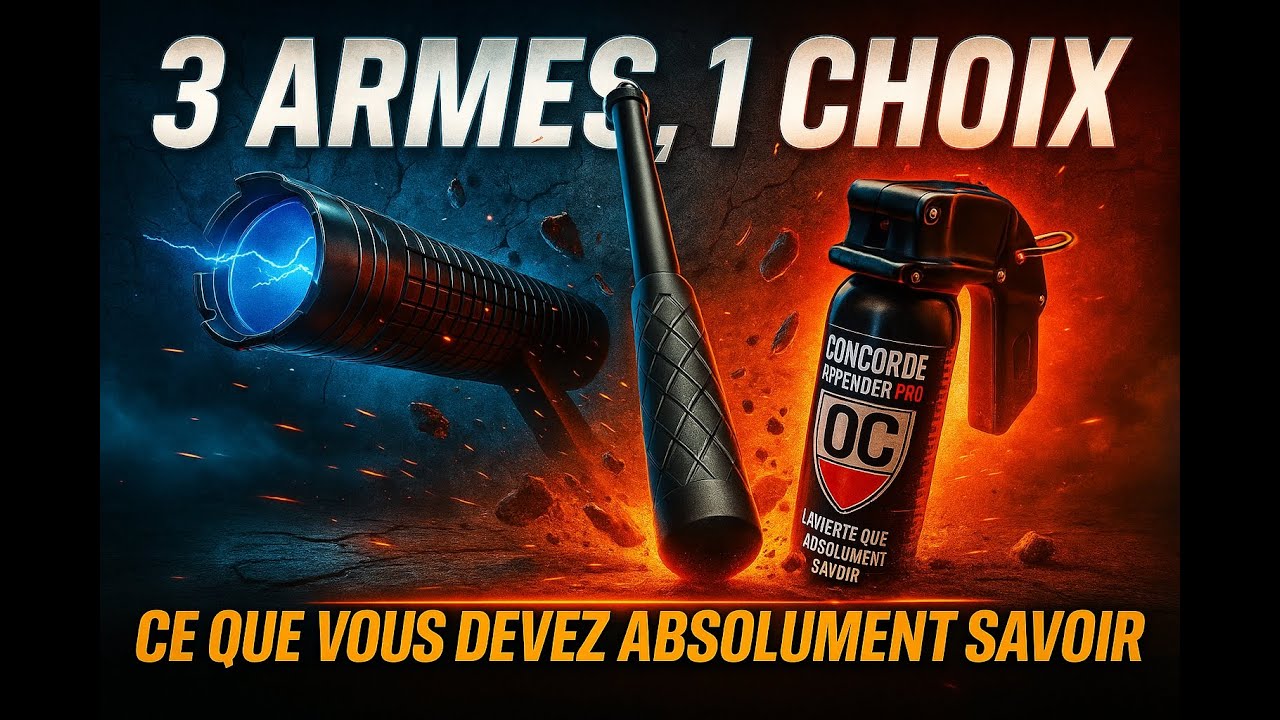 Vous cherchez la Meilleure arme de défense légale ? Taser, Bombe lacrymogène ou Matraque ?