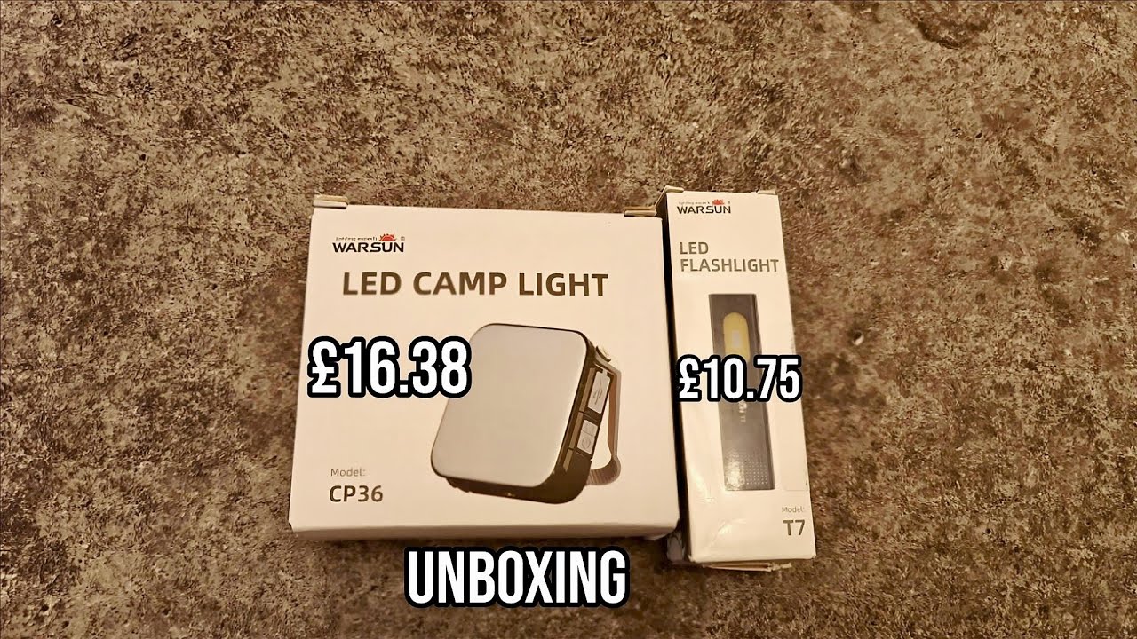 Warsun Led Camp Light & Flashlight Unboxing
