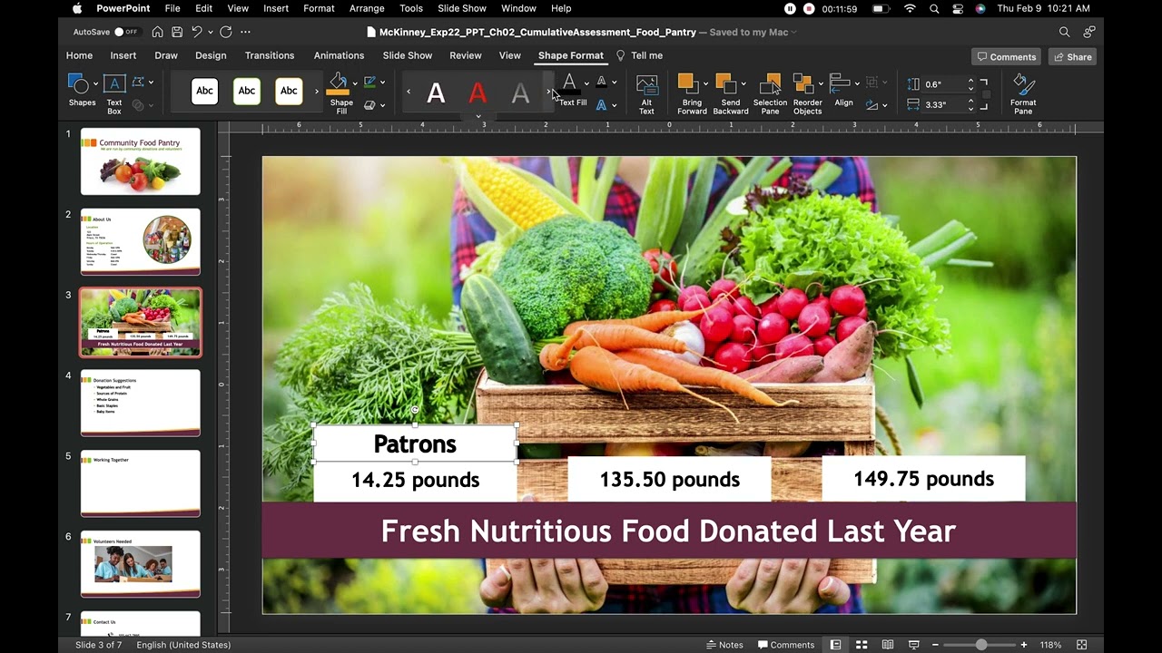 PowerPoint Chapter 2 Cumulative Assessment - Food Pantry (PC and Mac)