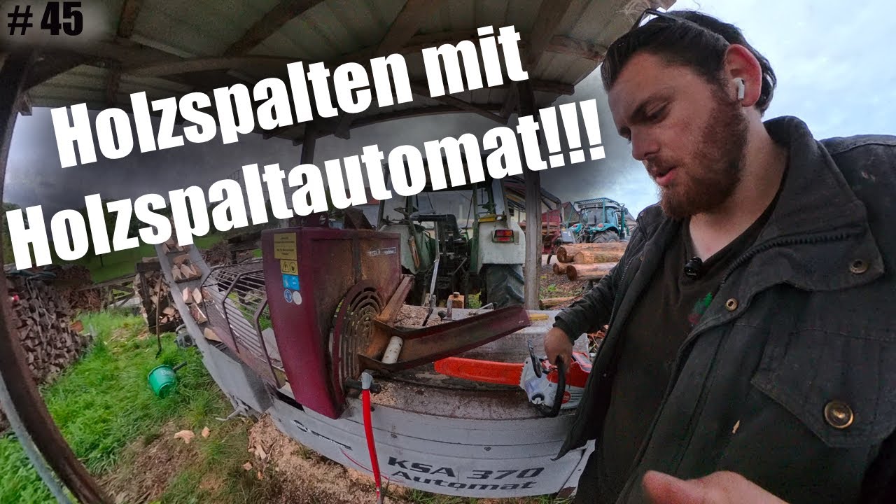 Holzspalten mit dem BGU KSA 370 Automat / FarmVlog 45
