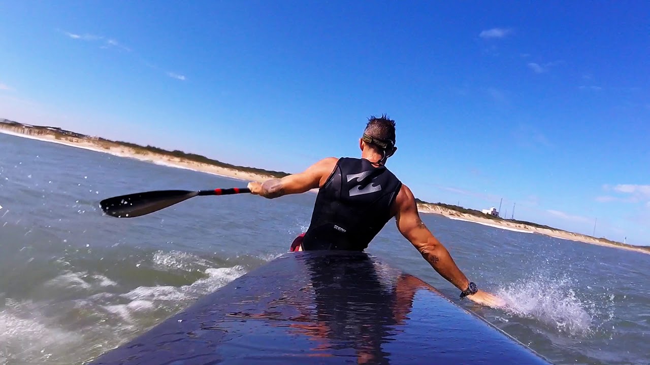 Empty Hurricane surfski surfing breaking waves in Epic V10L. One Promethean.