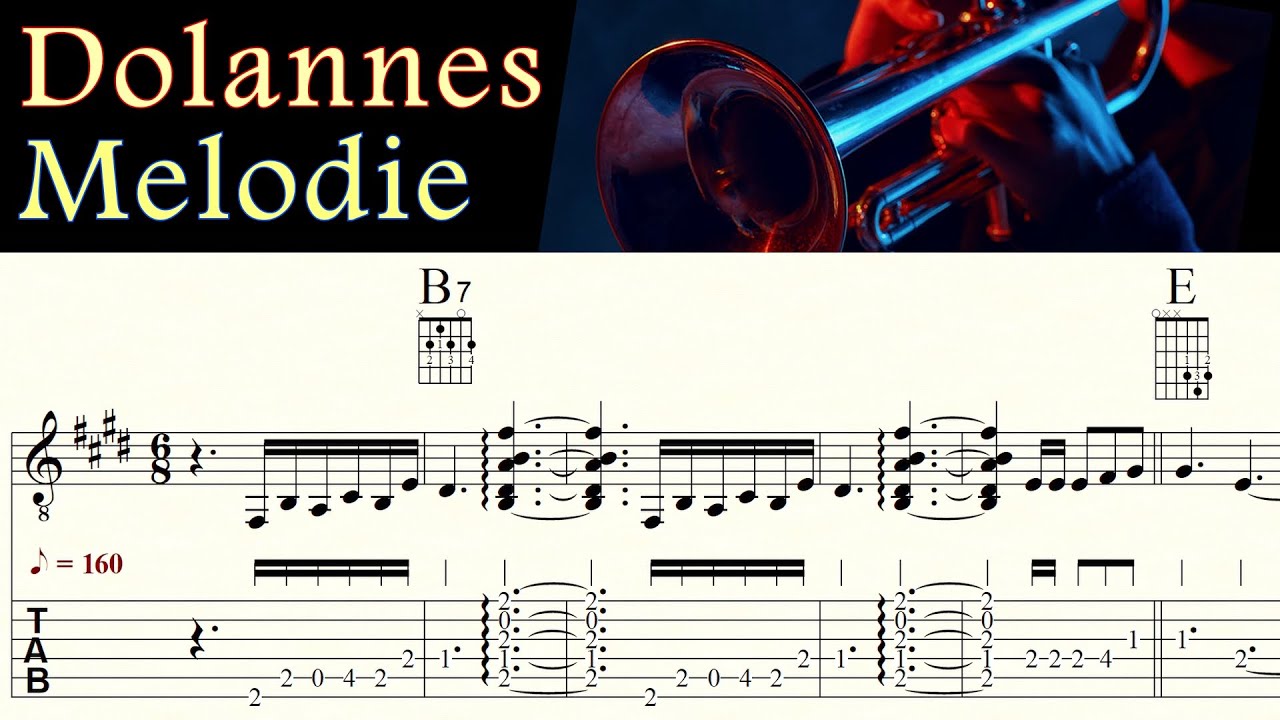DOLANNES MELODIE | J. C. BORELLY | Melody, Chords & Rhythm | TAB & Sheet music | Guitar Lesson