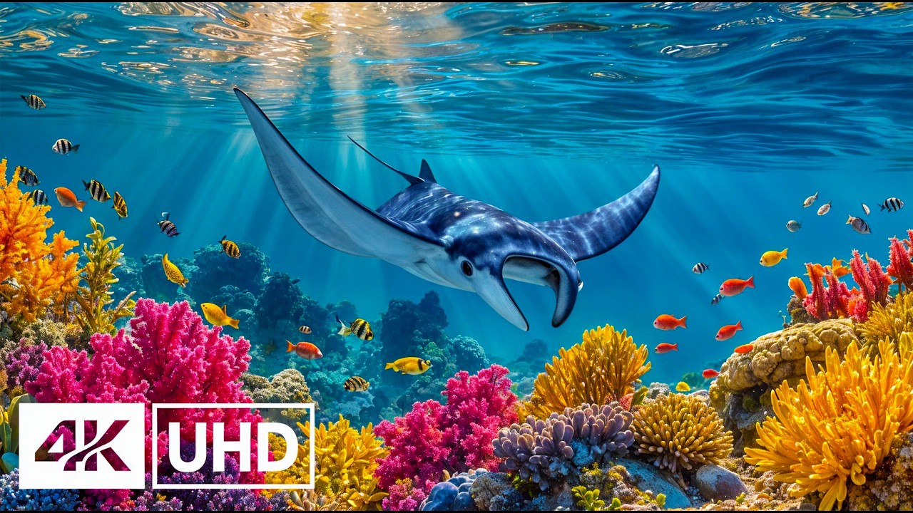 4K Глубокий океан, спокойствие, ULTRA HD 🌊 Мерцающая морская жизнь и спокойная атмосфера для сна