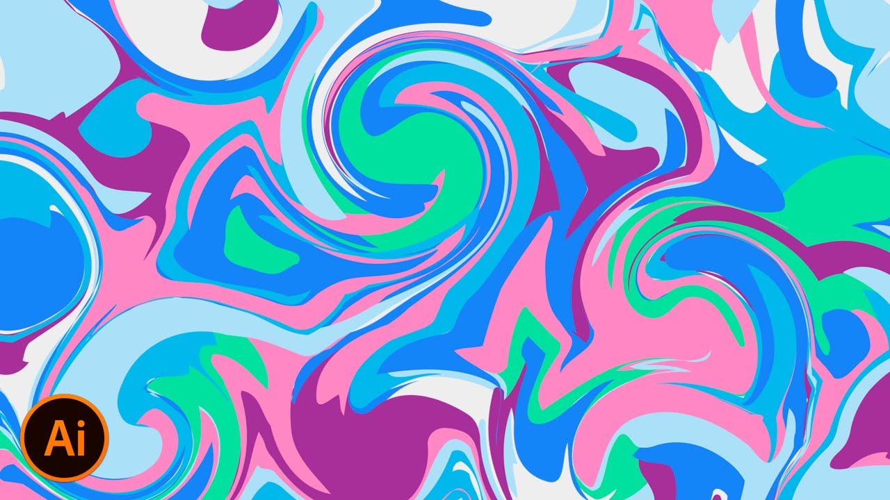 Como crear textura tipo pintura en agua con vectores en Illustrator | Tutorial en Español