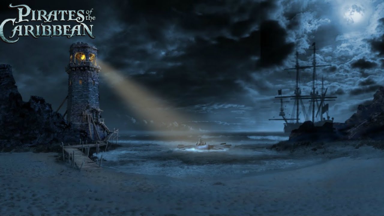 Pirates of the Caribbean Film Ambience - Whitecap Bay | Rain, Thunder, Music