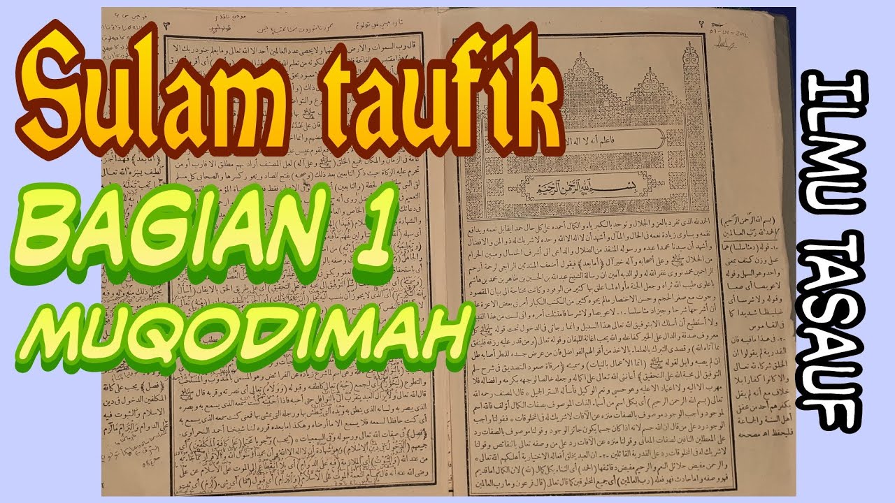 Kitab Sulam Taufik Bagian 1 Bahasa Sunda Muqodimah, ilmu fiqih ilmu tasawuf, kitab kuning