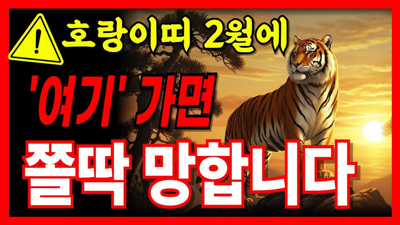 호랑이띠, 2월에 무심코 간 '여기' 때문에 10년 대운 날아갑니다.