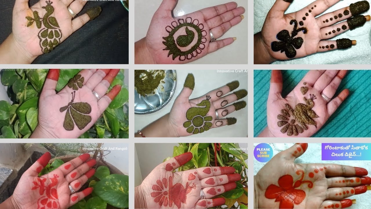 Beautiful Different Types Gorintaku Designs/Traditional Gorintaku Designs /Maruthani Design/#henna