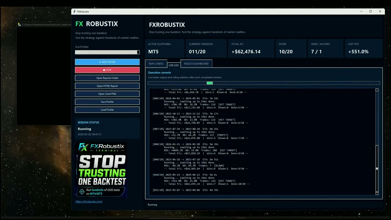 MT5 Backtesting with Multiple OOS Windows in FXRobustix