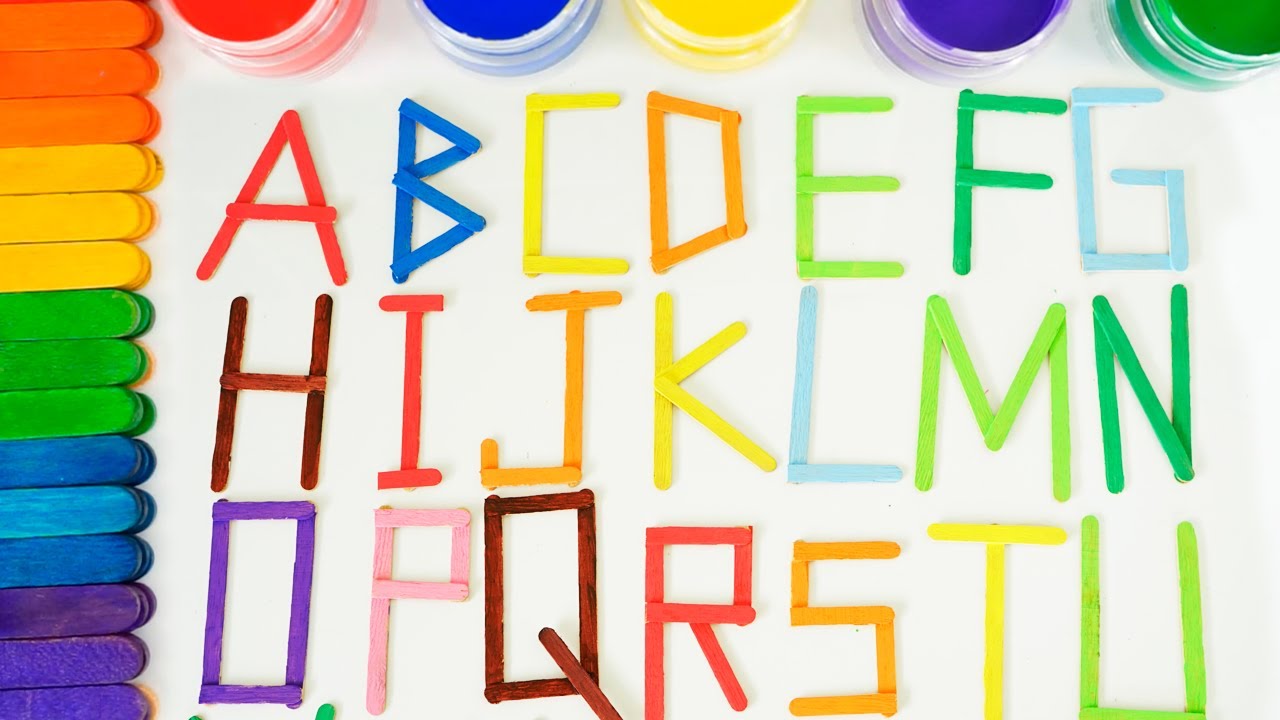 Aprende el ABECEDARIO con Palitos de Helados / Videos Para Niños de Letras y Colores