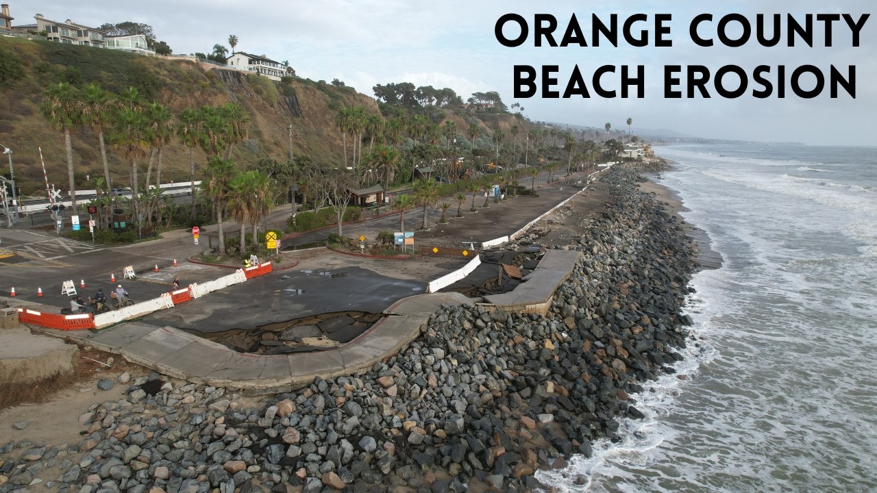 Aerial Drone Coverage of Coastal Erosion After Hurricane Rachel.