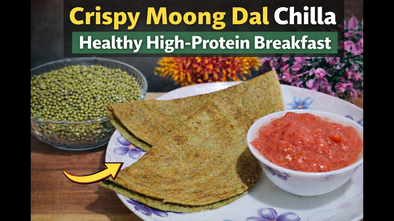 Healthy Protein Moong Dal Chilla | Easy & Quick Breakfast Recipe