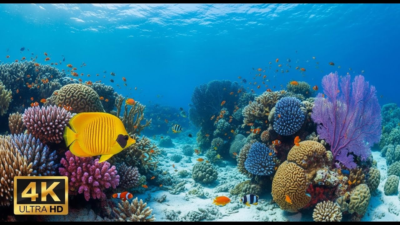 🐠 Stunning Coral Reef 4K – Relaxation Music with Beautiful Underwater Life