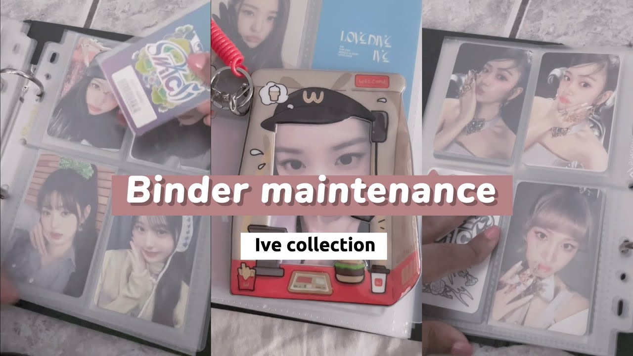 [dive vlog] organizando novo binder - coleção do ive / wonyoung - binder maintenance matte pages