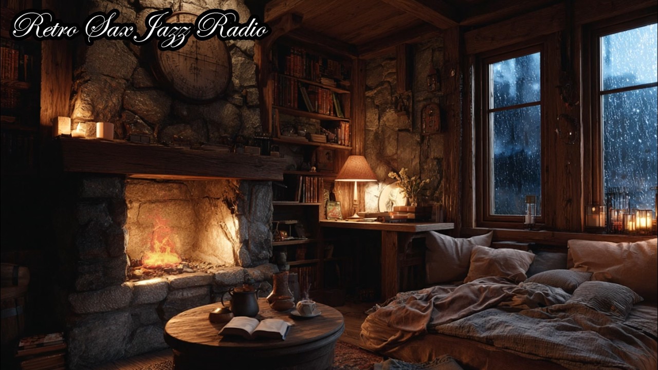 Cozy Rainy Jazz Night | Smooth Jazz Music for Stress Relief & Sleep