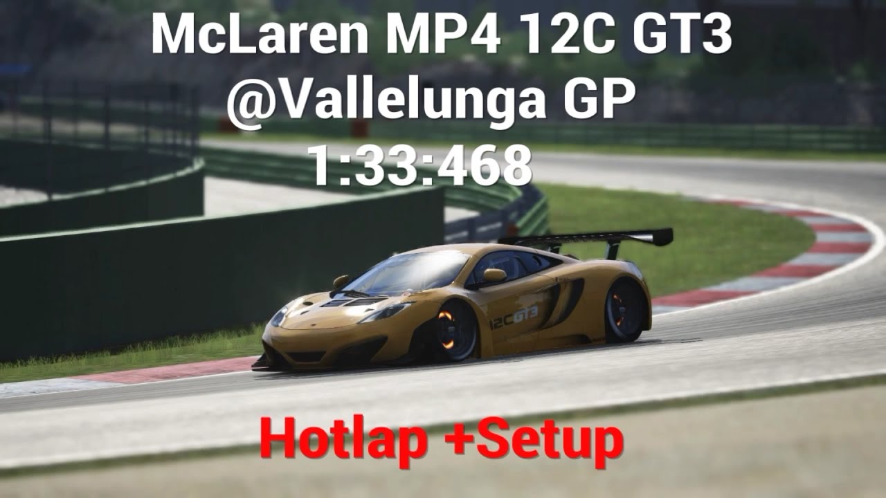 Assetto Corsa PS4 McLaren MP4 12C GT3 @Vallelunga GP Setup+Setup