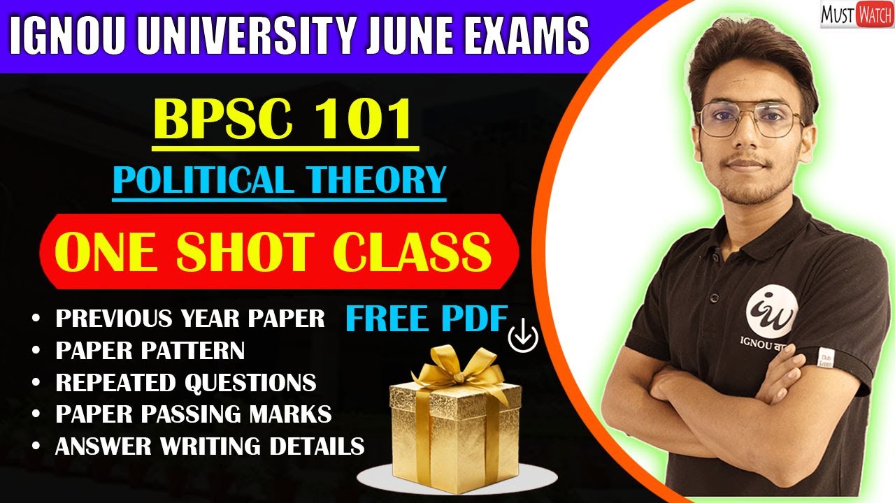 BPSC 101 | POLITICAL THEORY - PREVIOUS YEAR PAPER  || IMPORTANT QUESTIONS | IGNOU WALAY