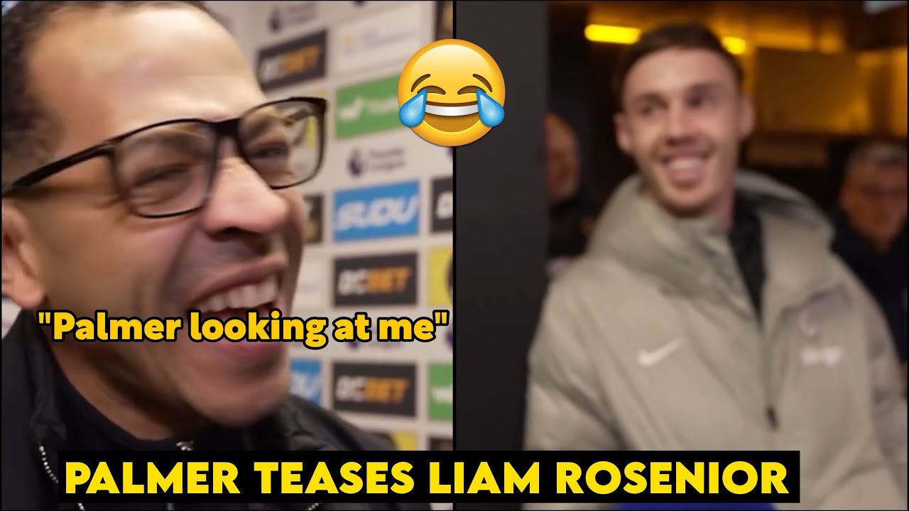 🤣Cole Palmer Teases Liam Rosenior as he Quietly Sneaks on him During Post Match Interview 