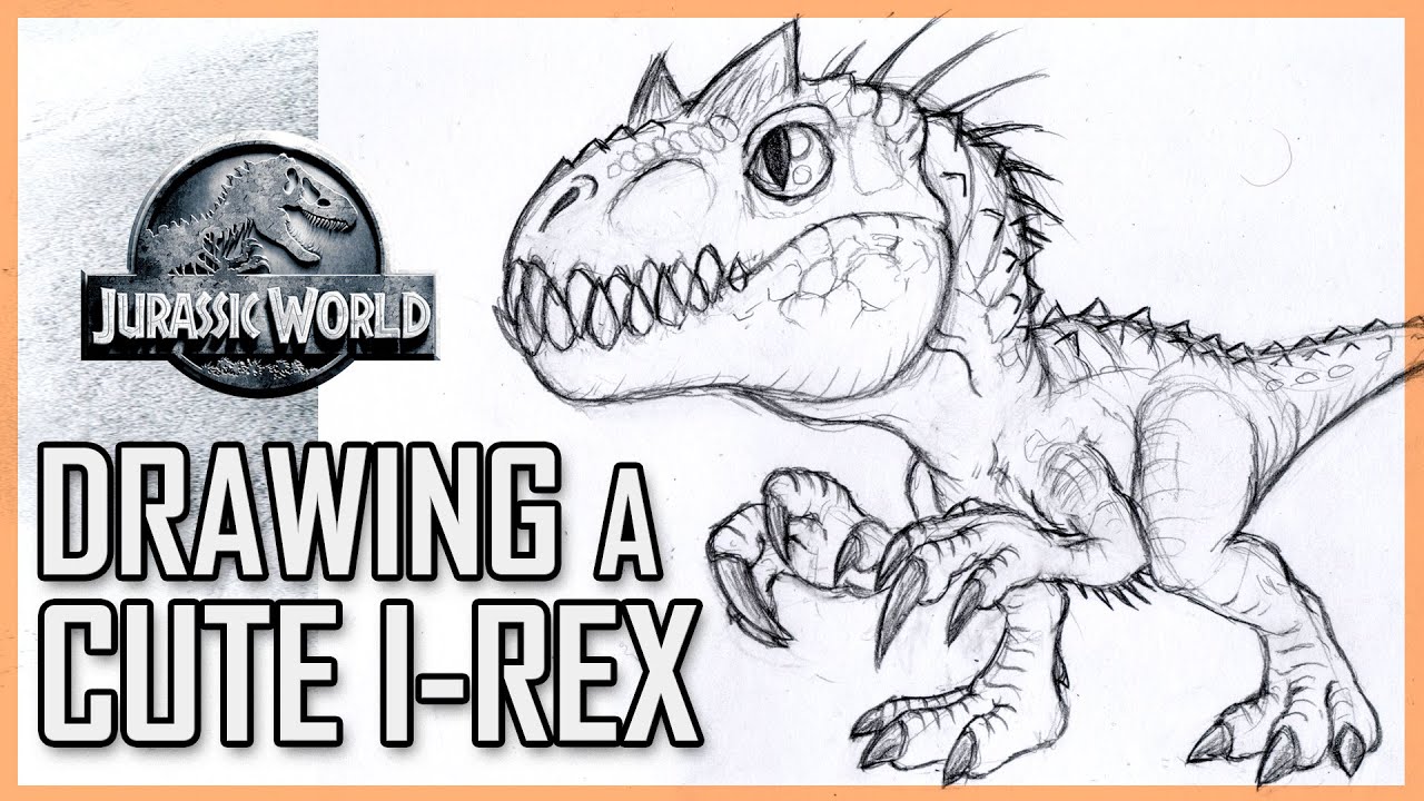 Drawing A Cute Cartoon Indominus Rex - Tutorial slash Frustration Problem Solving