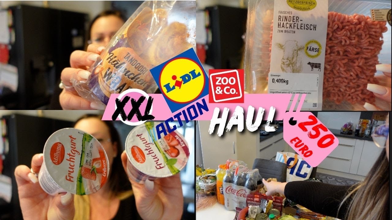 🍋 XXL Food Haul 🍌LIDL | ACTION | Zoo & Co. | wir packen gemeinsam aus ✌️ #foodhaul #vlog
