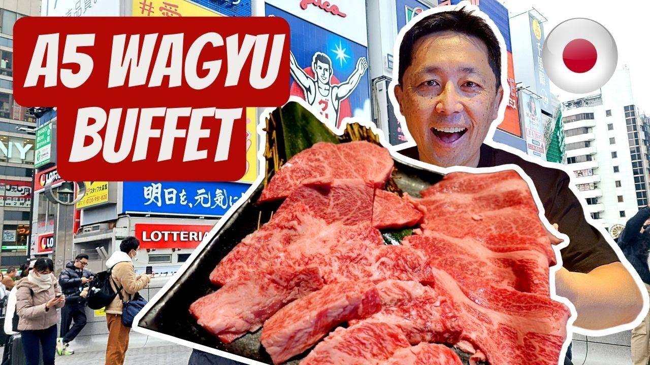 Шведский стол A5 WAGYU в Осаке, Япония 🇯🇵 Японский ресторан барбекю Yakiniku в Дотонбори!