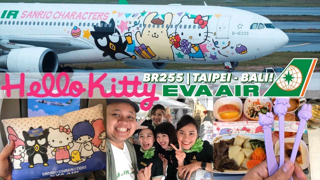 Hello Kitty Special Flight EVA AIR BR255 From Taipei to Bali, Cuteness Overload!
