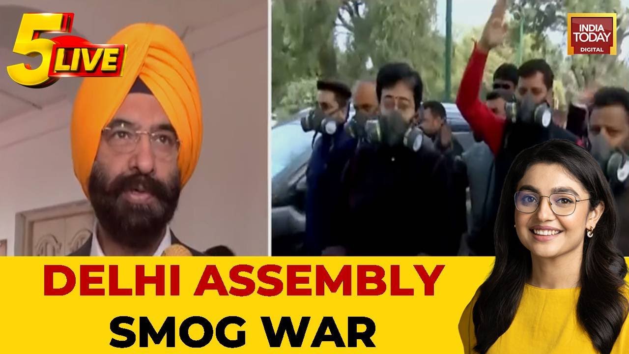 Delhi Assembly: AAP MLAs Marshalled Out For Wearing Gas Masks; BJP Minister Sirsa Blames Legacy