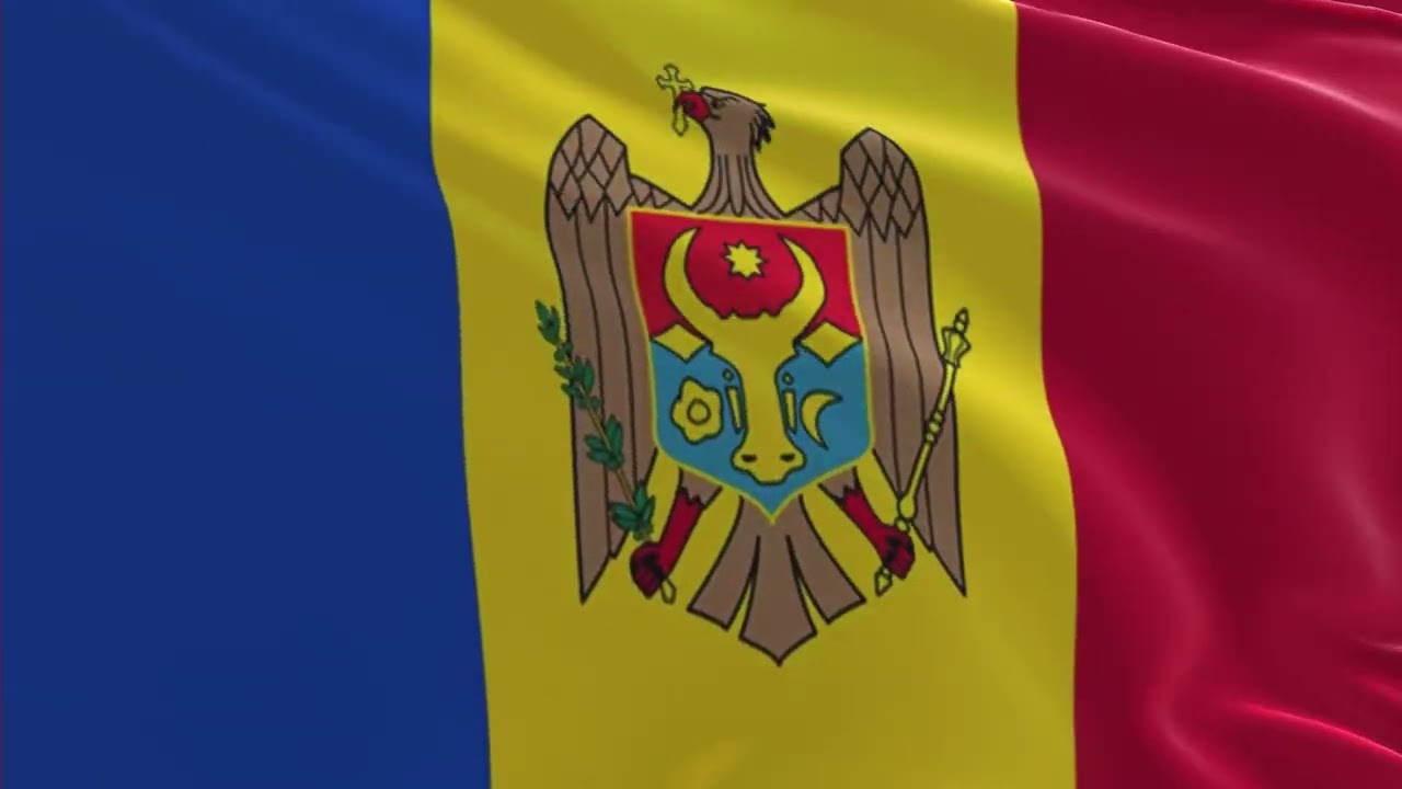Waving Moldova Flag,  3D Animated Moldova flag Relaxation Video, Moldova independents day