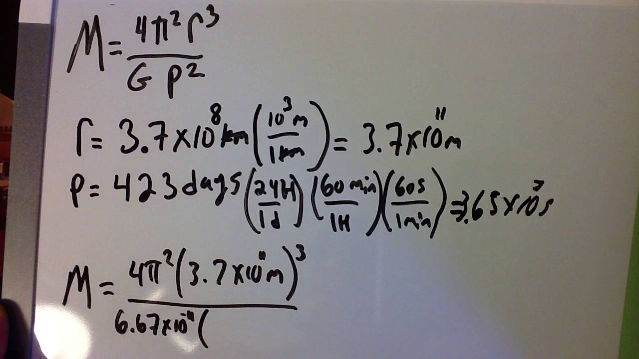 finding mass using Kepler's 3rd law