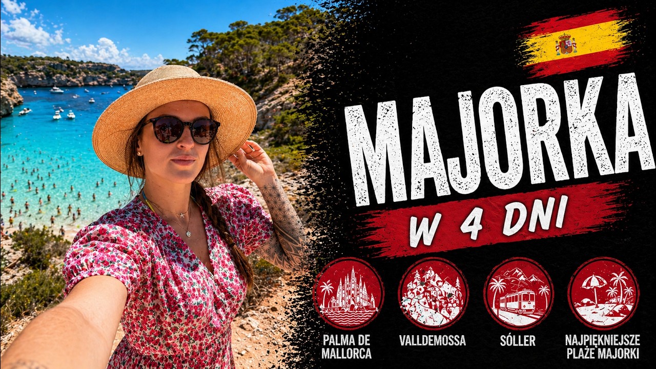 MAJORKA 2025 - PLAN 4 DNIOWEJ PODRÓŻY/ NAJPIĘKNIEJSZE PLAŻE I MIASTA MAJORKI