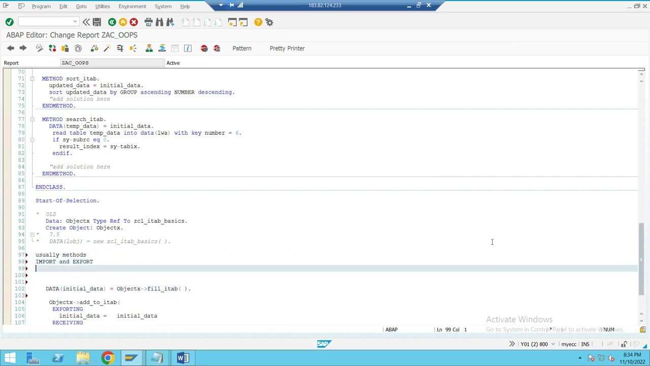 SAP ABAP OOPS Training