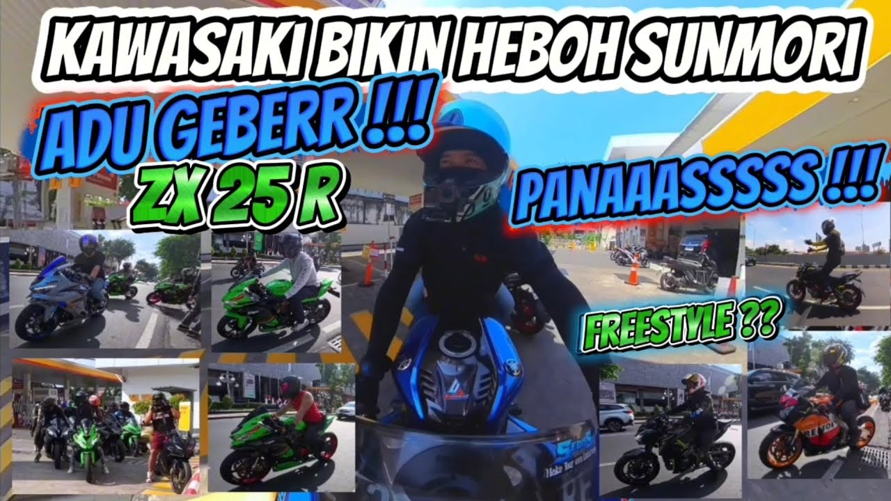 PANA44ASSSS, ADU GEBER ZX25R‼️ SUNMORI DI BIKIN HEBOH KAWASAKI #trending #insta360acepro2 #r15v3 
