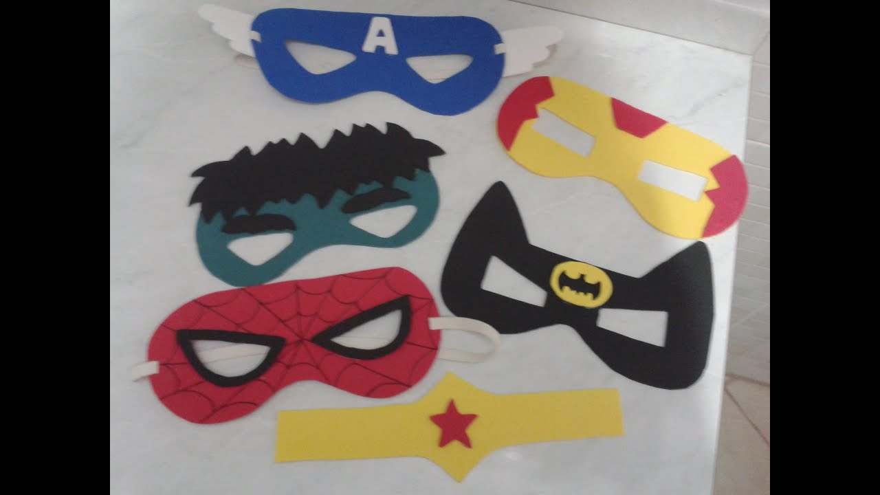 como fazer mascaras de SUPER HEROIS com E - V -A