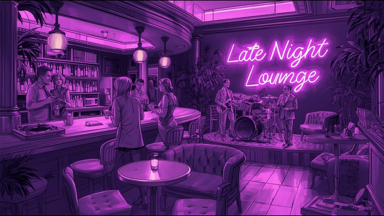 🎷 Late Night Lofi Jazz Vinyl Lounge | Chill Grooves & Purple Ambience [LIVE]