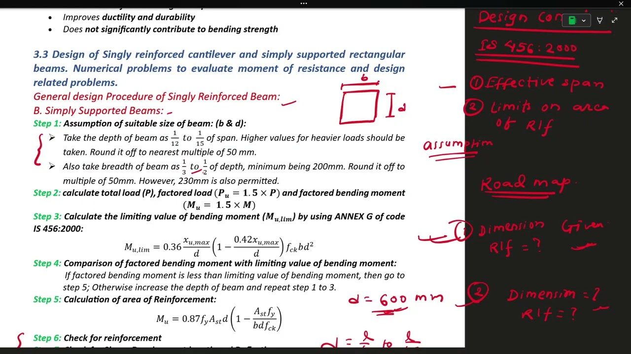 18 | Diploma 5th RCC | Design Of Singly Reinforced Beam | Numerical | Nilesh Jha | RCC lectures 