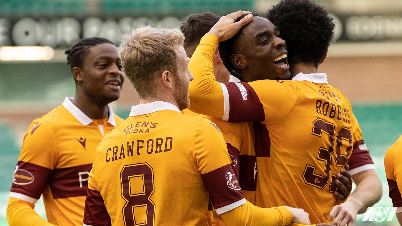 Devante Cole scores for Motherwell at Hibernian