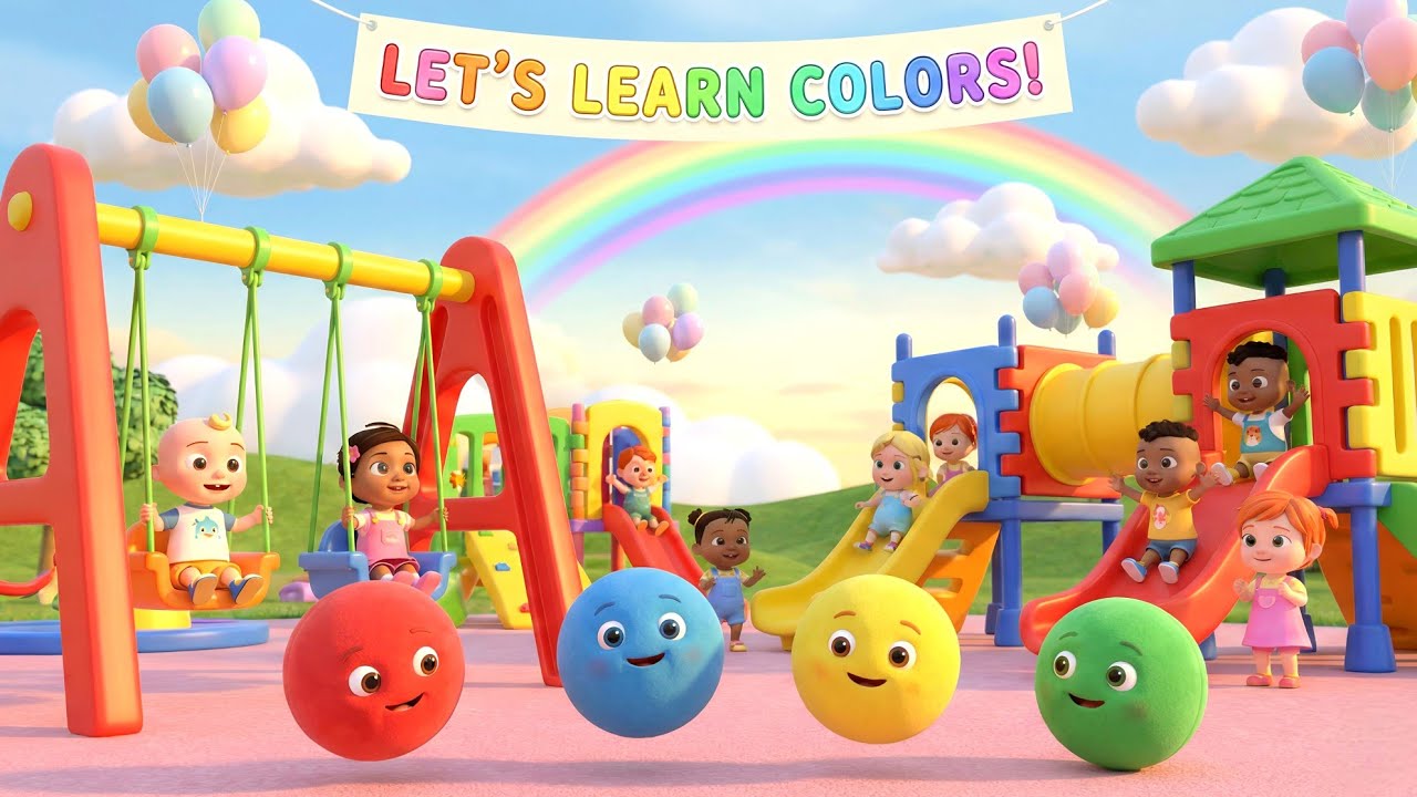RED BLUE YELLOW GREEN! (@SMoontv123) Kids Learn Colors with Magic Balls